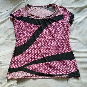 WORTHINGTON Women's L Shirt Pink And Black